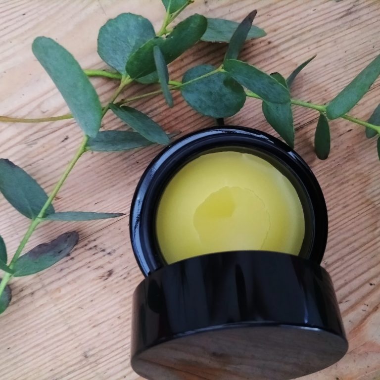 A top-down shot of an open container of respiratory relief